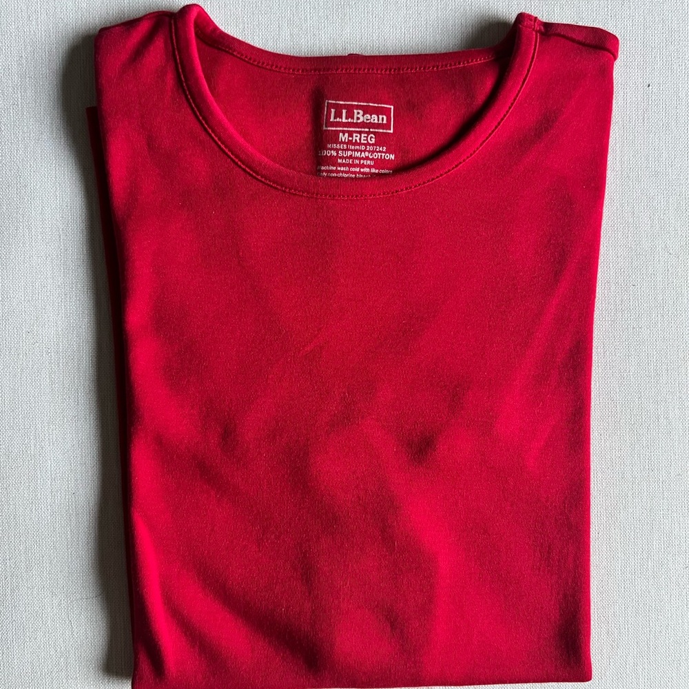 L.L. Bean Red Short Sleeve Tee - Picture 5 of 9
